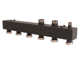 Стальной распределительный коллектор Rommer 5 отопительных контура 1 1/2 x 1 1/2