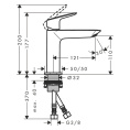 Смеситель для раковины Hansgrohe Logis Fine 110, хром