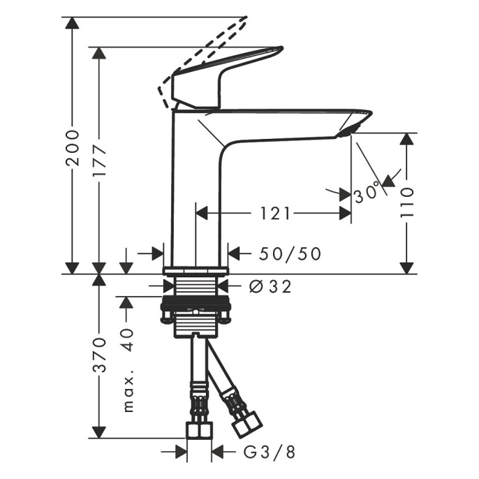 Смеситель для раковины Hansgrohe Logis Fine 110, хром