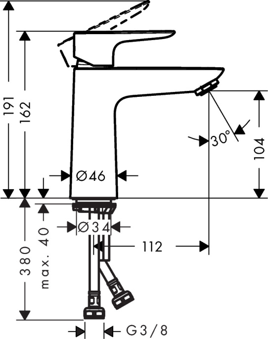 Смеситель для раковины Hansgrohe Talis E 110 71712000