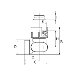 Узел нижнего подключения Flamco E2/50 угловой, G 3/4 НР x G 3/4 НР