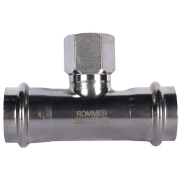 Тройник Rommer переходной 28х1/2, ВПр-ВР, нержавеющая сталь
