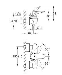 Смеситель для душа Grohe Eurostyle 23722LS3