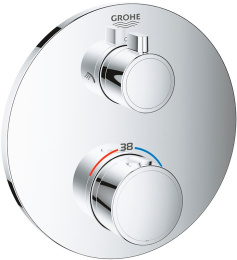 Встраиваемый смеситель Grohe для душа Grohtherm термостатический, круглая розетка, хром 24076000
