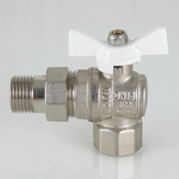 Кран шаровой VALTEC Base с полусгоном 3/4 ВН, белый