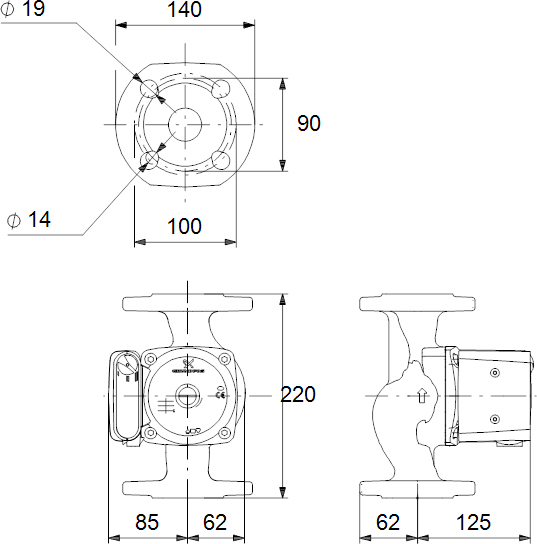 Циркуляционный насос Grundfos UPS 32-80 F 220