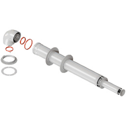 Комплект дымохода Rommer АНТИЛЕД 60/100 - 1220мм (Bosch, Buderus, Navien S/C/E, Baxi ECO Nova/Classic, Baltur, Fondital) в комплекте фланец