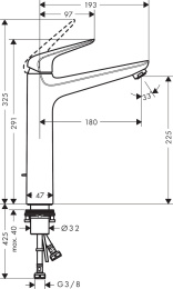 Высокий смеситель для раковины Hansgrohe Novus 71123000