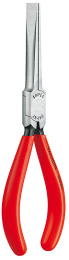 Плоскогубцы KNIPEX телефониста, плоские губки 55 мм с крестообразной насечкой, 160 мм, чёрные, 1К ручки