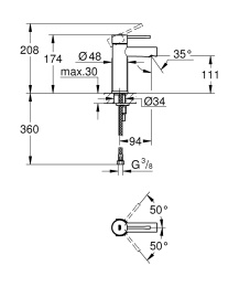 Смеситель для раковины Grohe Essence New 34294001