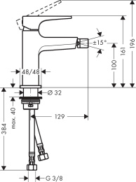 Смеситель для биде Hansgrohe Metropol 74520000