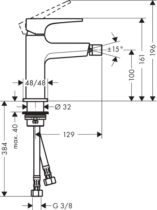 Смеситель для биде Hansgrohe Metropol 74520000