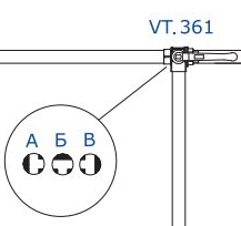 Кран шаровой VALTEC трехходовой, тип Т 3/4 ВВВ