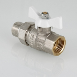 Кран шаровой VALTEC Base с полусгоном 1/2 ВН, белый, прямой