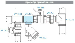 Тройник VALTEC 1/2 наружная резьба, никелированная латунь
