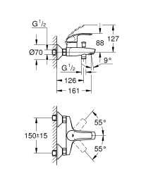 Смеситель для ванны Grohe Eurosmart New 33300002