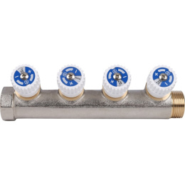 Коллектор Stout с регулировочными вентилями 3/4x1/2 с 4 отводами, SMB 6851 341204