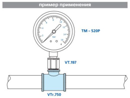 Тройник VALTEC переходной 3/4 х 1/2 х 3/4 внутренняя, никелированная латунь