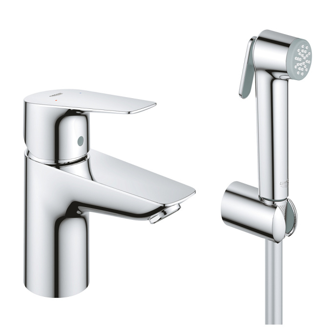Смеситель для раковины Grohe BauEdge с гигиеническим душем, хром