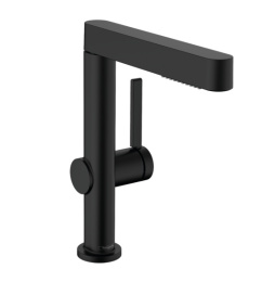 Смеситель для раковины Hansgrohe Finoris, однорычажный, 230 с вытяжным душем 2jet, со сливным клапаном Push-Open, матовый черный 76063670
