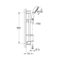Душевой гарнитур Grohe Tempesta New Rustic 100, 600 мм, хром