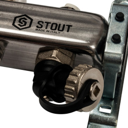 Коллектор Stout из нержавеющей стали с расходомерами, с клапаном вып. воздуха и сливом 1/3/4x12, SMS-0927-000012