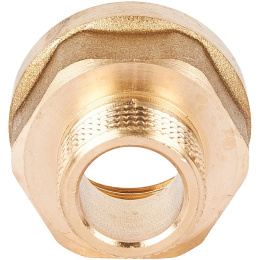 Переходник Stout под ключ из латуни, внутренняя-наружная резьба 1/2x3/8