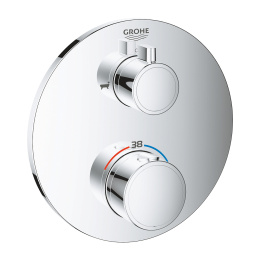 Встраиваемый смеситель Grohe Grohtherm Термостатический для ванны, ванна-душ, круглая розетка, хром