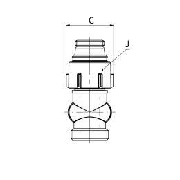 Узел нижнего подключения Flamco D1/50 прямой, G 1/2 НР x G 3/4 НР
