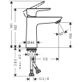 Смеситель для раковины Hansgrohe Talis E 110, push-open, хром