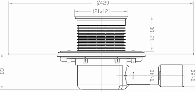 Трап HL 510N-3123 с приварным полимербитумным гидроизоляционным полотном