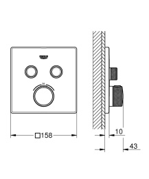Встраиваемый смеситель Grohe Grohtherm SmartControl 29124000