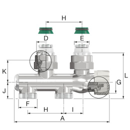Узел нижнего подключения Flamco VarioCon, цвет хром