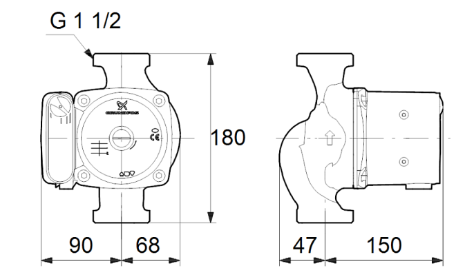 Циркуляционный насос Grundfos UPS 25-100