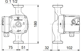 Циркуляционный насос Grundfos UPS 25-60 180