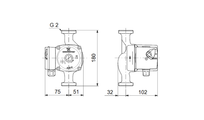Циркуляционный насос Grundfos UPS 32-70