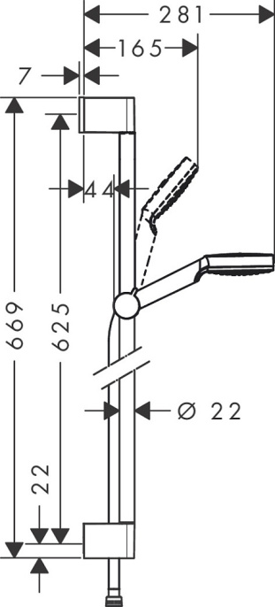 Душевой гарнитур Hansgrohe Crometta 1jet 26533400