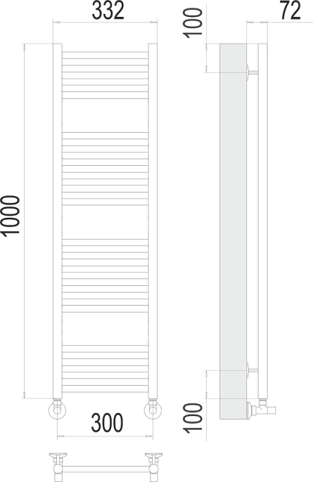 Полотенцесушитель водяной Terminus Аврора П20 300х1000