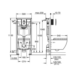 Система инсталляции Grohe Solido с подвесным унитазом Euro Ceramic, 5 в 1 в сборе