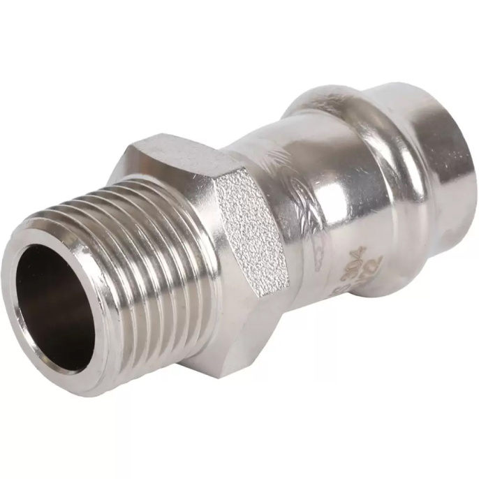 Переходник Rommer пресс 18х1/2, ВПр-НР, нержавеющая сталь