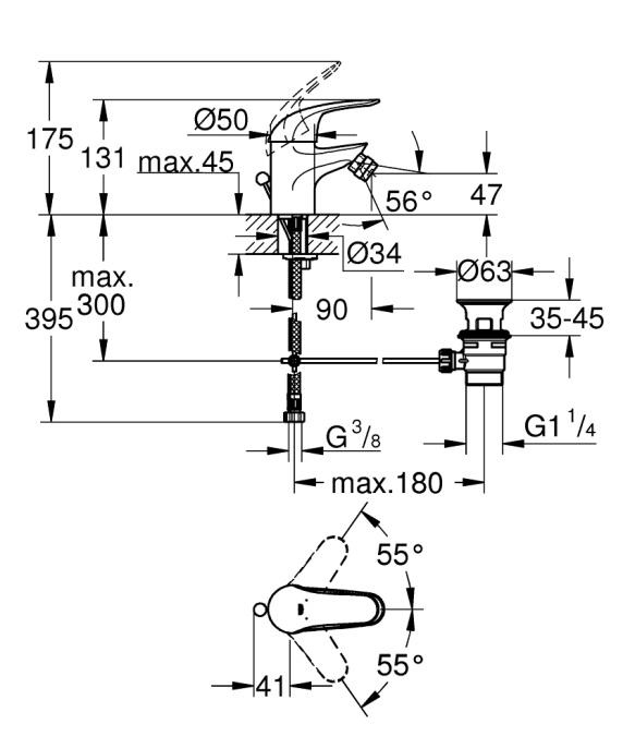 Смеситель для биде Grohe Euroeco 23263000