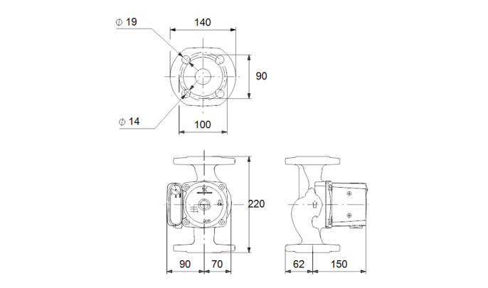 Циркуляционный насос Grundfos UPS 32-100 F