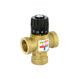 Клапан термосмесительный UNI-FITT В 3/4 20-43 С, Kvs 1,6 смешение боковое