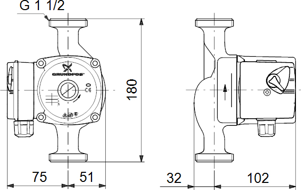 Циркуляционный насос Grundfos UPS 25-40 180