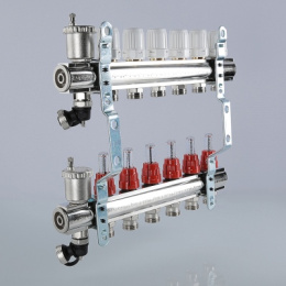 Коллекторная группа VALTEC со встр. расх. в сборе, 1х12 вых. Евроконус 3/4