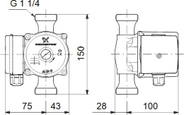 Циркуляционный насос Grundfos UP 20-15 N 150