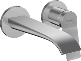 Встраиваемый смеситель Hansgrohe для раковины Vivenis, однорычажный, настенный, с изливом 19,2 см, хром 75050000