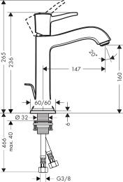 Смеситель для раковины Hansgrohe Metropol Classic 31302090
