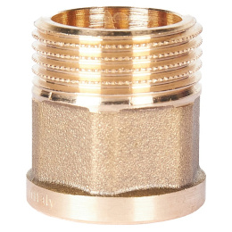 Переходник Stout под ключ из латуни, внутренняя-наружная резьба 1/2x3/4