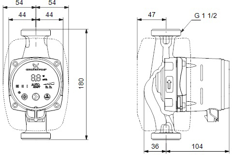 Циркуляционный насос Grundfos Alpha 2 25/60 180